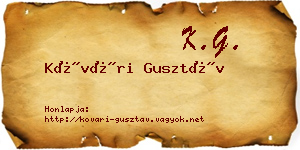 Kővári Gusztáv névjegykártya